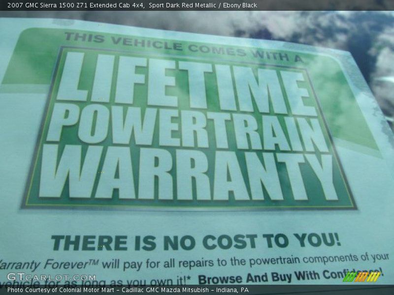 Sport Dark Red Metallic / Ebony Black 2007 GMC Sierra 1500 Z71 Extended Cab 4x4