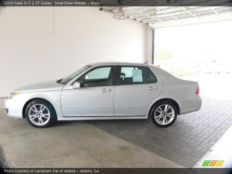 Snow Silver Metallic / Black 2009 Saab 9-5 2.3T Sedan