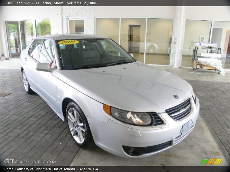 Snow Silver Metallic / Black 2009 Saab 9-5 2.3T Sedan