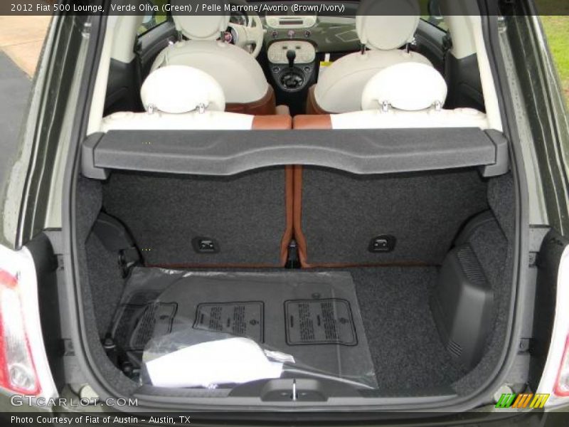 Verde Oliva (Green) / Pelle Marrone/Avorio (Brown/Ivory) 2012 Fiat 500 Lounge