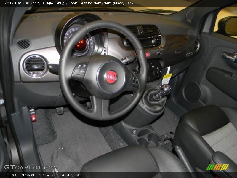 Grigio (Grey) / Sport Tessuto Nero/Nero (Black/Black) 2012 Fiat 500 Sport