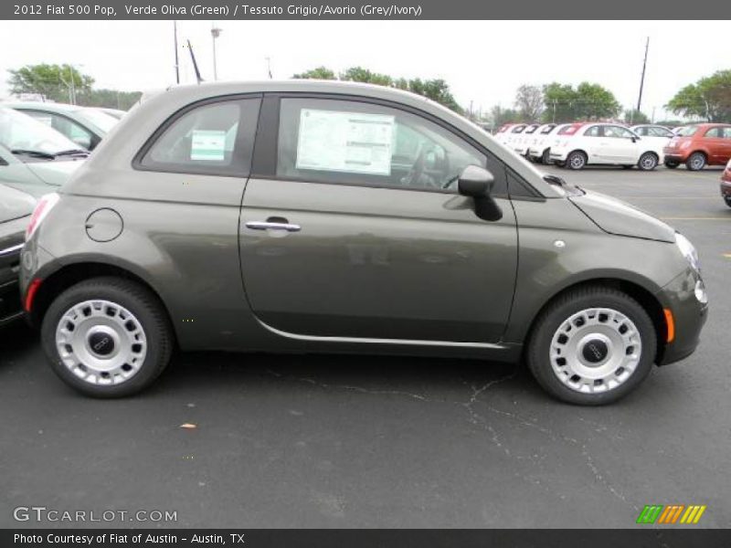 Verde Oliva (Green) / Tessuto Grigio/Avorio (Grey/Ivory) 2012 Fiat 500 Pop