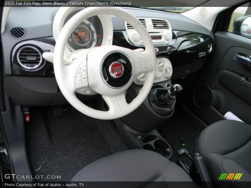 Nero (Black) / Tessuto Grigio/Avorio (Grey/Ivory) 2012 Fiat 500 Pop