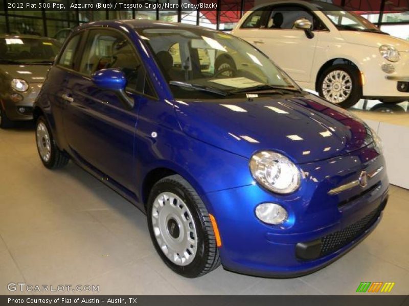 Azzurro (Blue) / Tessuto Grigio/Nero (Grey/Black) 2012 Fiat 500 Pop