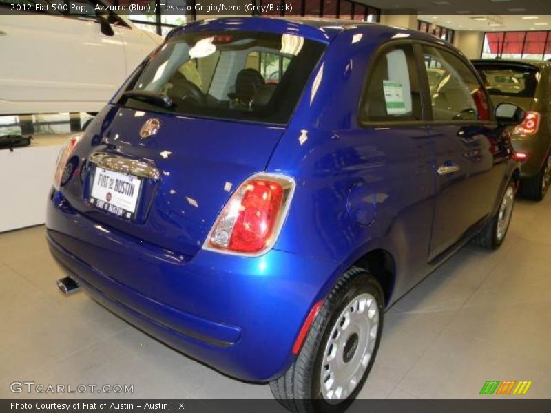 Azzurro (Blue) / Tessuto Grigio/Nero (Grey/Black) 2012 Fiat 500 Pop