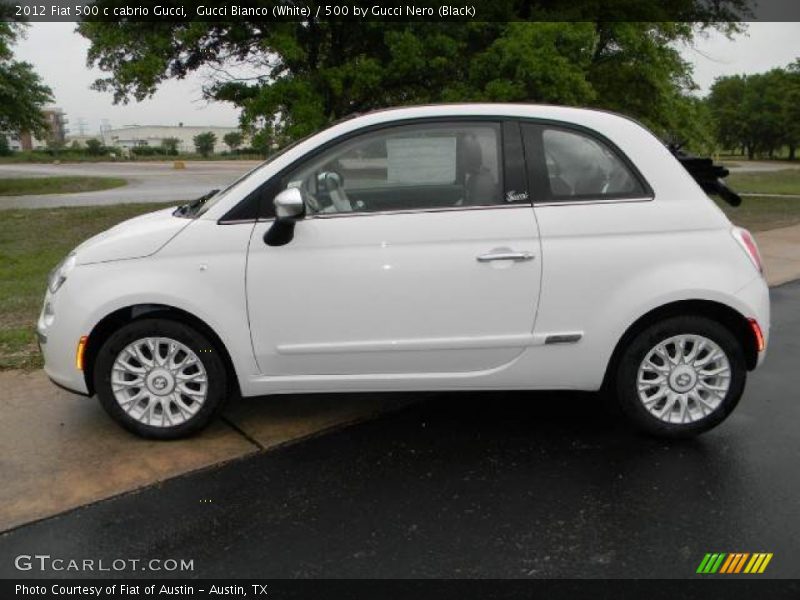 Gucci Bianco (White) / 500 by Gucci Nero (Black) 2012 Fiat 500 c cabrio Gucci