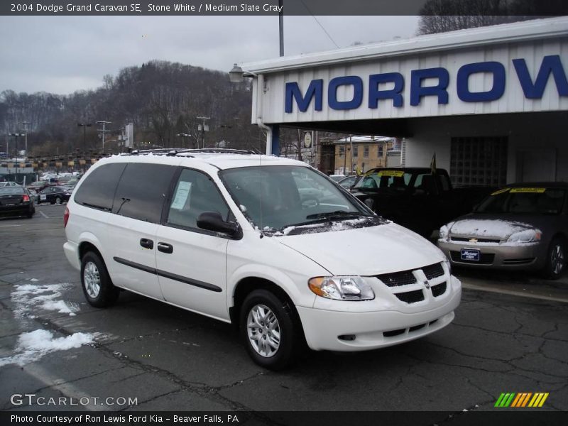 Stone White / Medium Slate Gray 2004 Dodge Grand Caravan SE