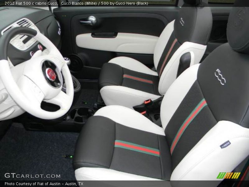 Gucci Bianco (White) / 500 by Gucci Nero (Black) 2012 Fiat 500 c cabrio Gucci