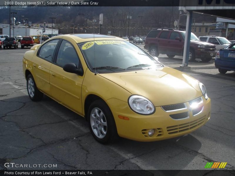 Solar Yellow / Dark Slate Gray 2003 Dodge Neon SXT