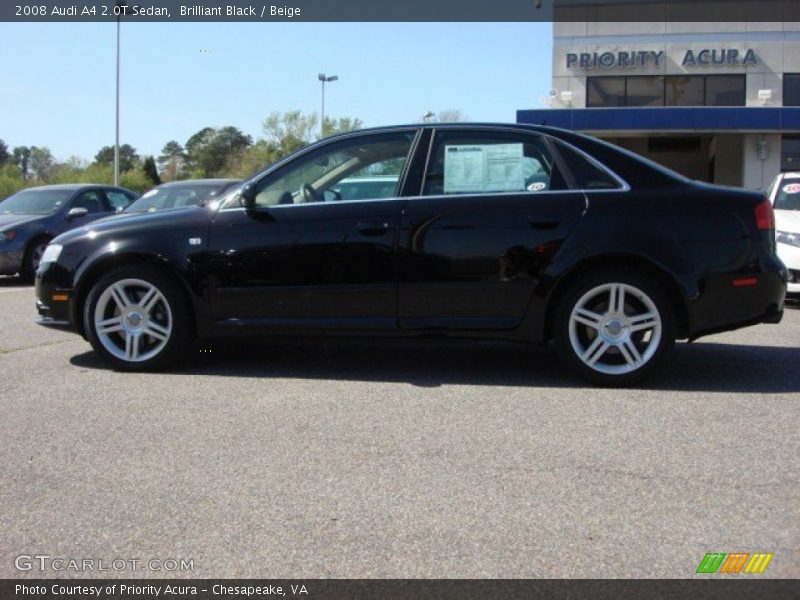 Brilliant Black / Beige 2008 Audi A4 2.0T Sedan