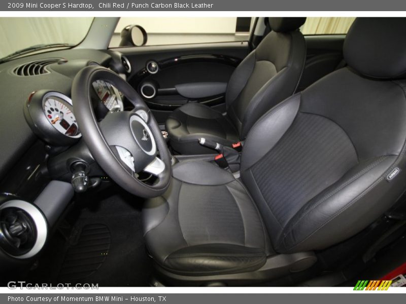 Chili Red / Punch Carbon Black Leather 2009 Mini Cooper S Hardtop