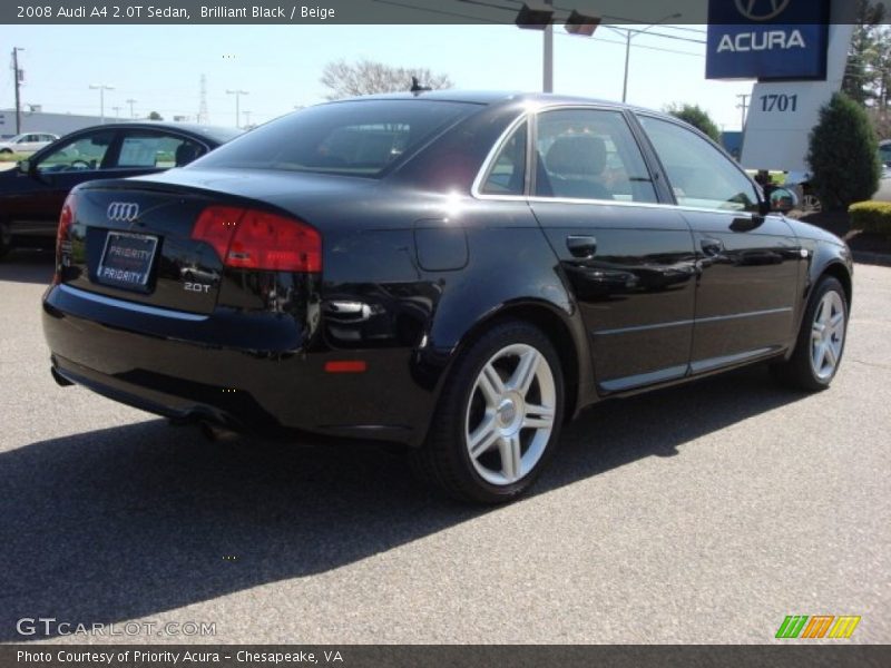 Brilliant Black / Beige 2008 Audi A4 2.0T Sedan