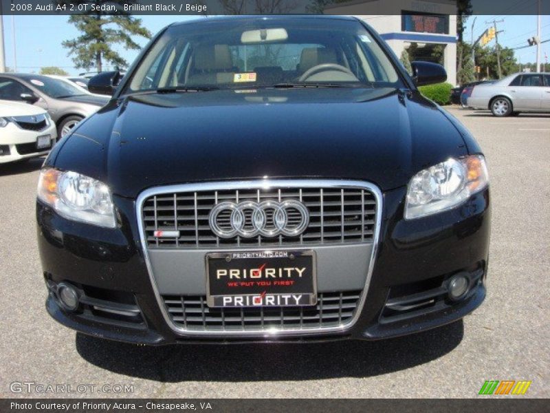 Brilliant Black / Beige 2008 Audi A4 2.0T Sedan