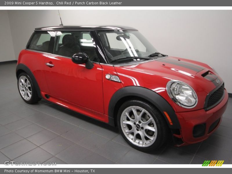 Chili Red / Punch Carbon Black Leather 2009 Mini Cooper S Hardtop