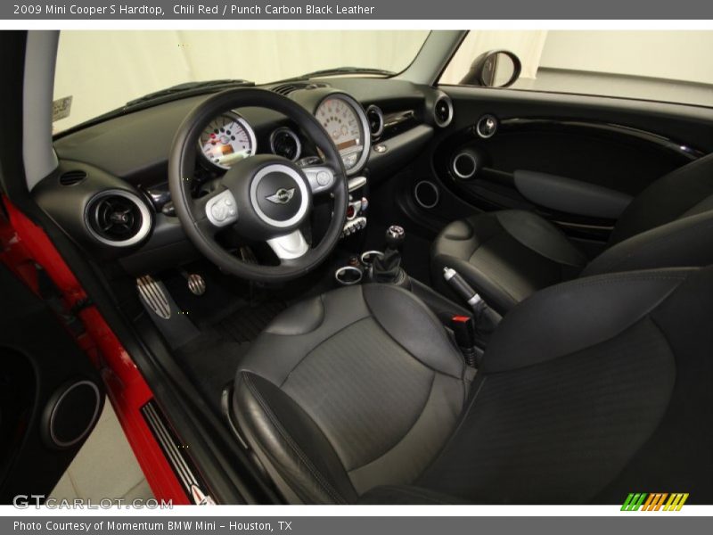 Chili Red / Punch Carbon Black Leather 2009 Mini Cooper S Hardtop