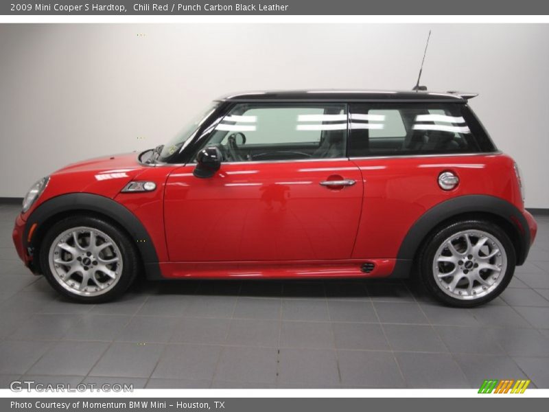 Chili Red / Punch Carbon Black Leather 2009 Mini Cooper S Hardtop