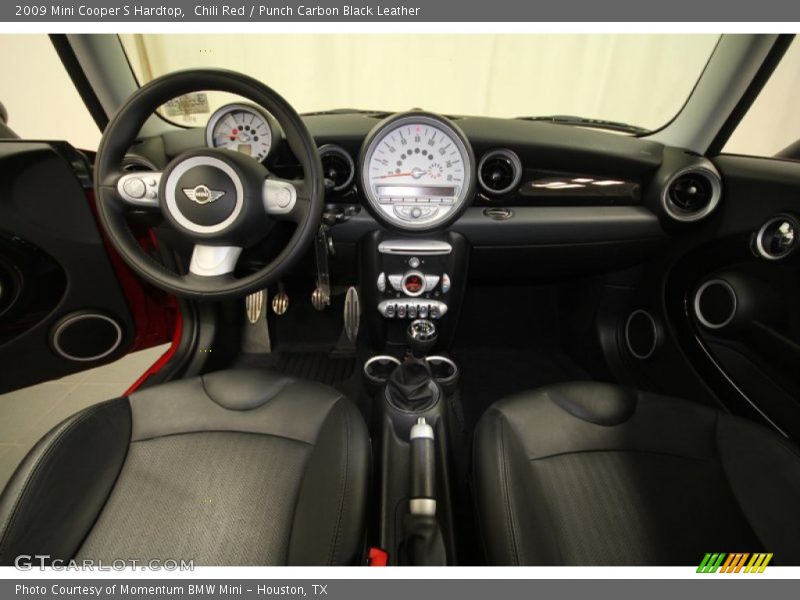 Chili Red / Punch Carbon Black Leather 2009 Mini Cooper S Hardtop
