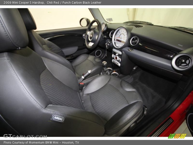 Chili Red / Punch Carbon Black Leather 2009 Mini Cooper S Hardtop
