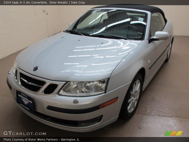 Silver Metallic / Slate Gray 2004 Saab 9-3 Arc Convertible