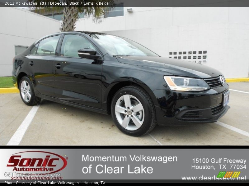 Black / Cornsilk Beige 2012 Volkswagen Jetta TDI Sedan