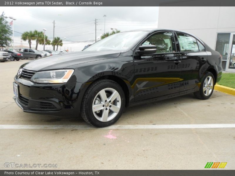 Black / Cornsilk Beige 2012 Volkswagen Jetta TDI Sedan