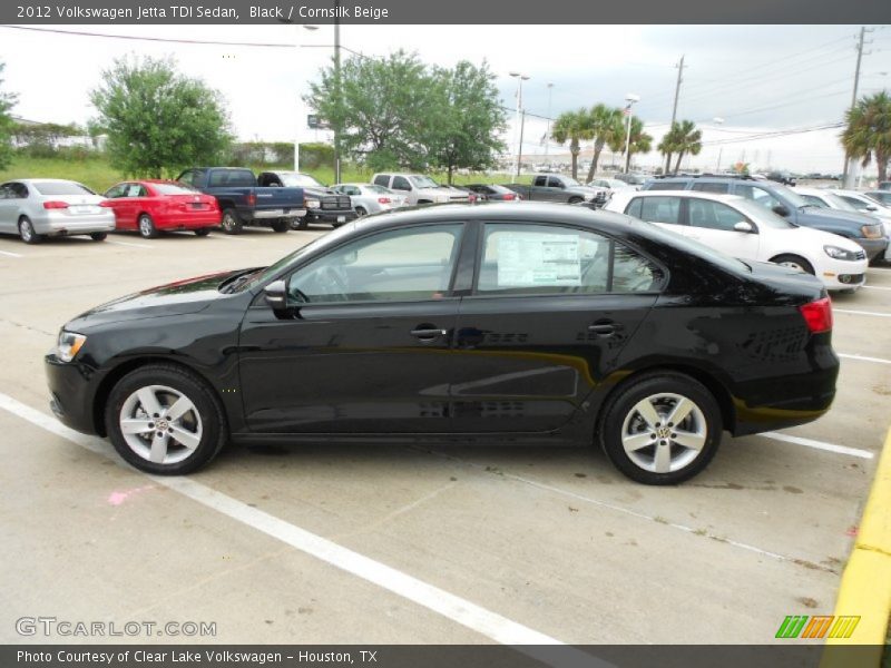 Black / Cornsilk Beige 2012 Volkswagen Jetta TDI Sedan