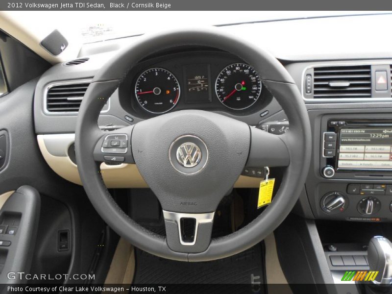 Black / Cornsilk Beige 2012 Volkswagen Jetta TDI Sedan