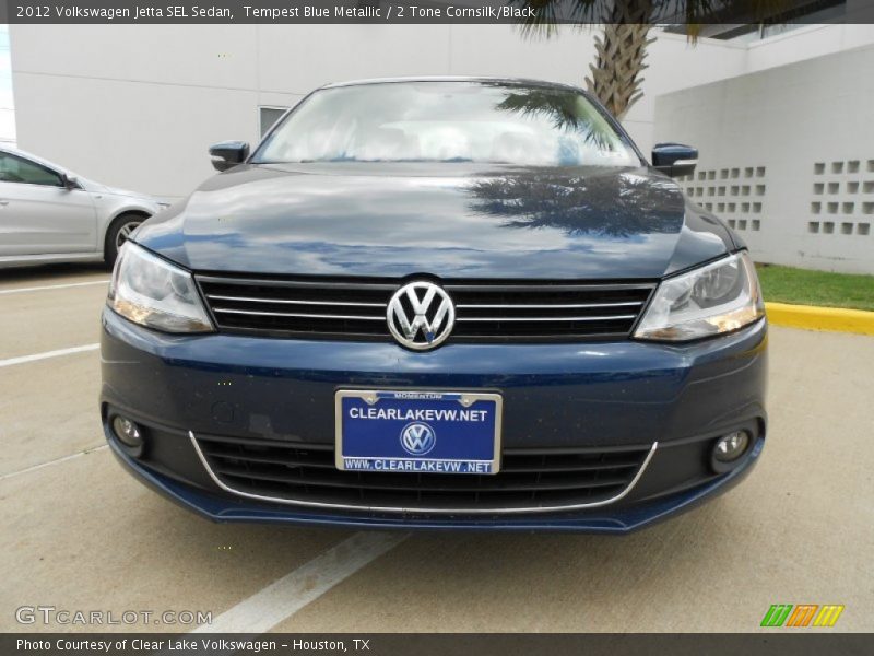 Tempest Blue Metallic / 2 Tone Cornsilk/Black 2012 Volkswagen Jetta SEL Sedan