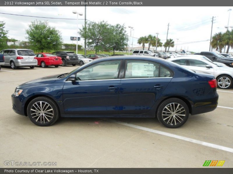 Tempest Blue Metallic / 2 Tone Cornsilk/Black 2012 Volkswagen Jetta SEL Sedan