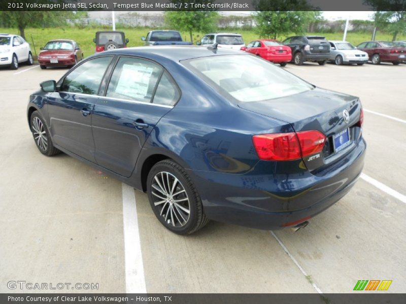 Tempest Blue Metallic / 2 Tone Cornsilk/Black 2012 Volkswagen Jetta SEL Sedan