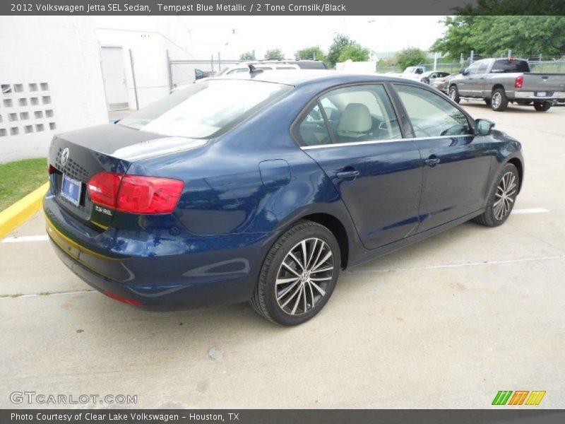 Tempest Blue Metallic / 2 Tone Cornsilk/Black 2012 Volkswagen Jetta SEL Sedan