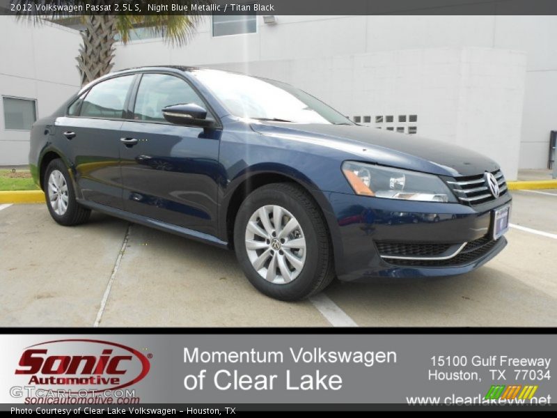Night Blue Metallic / Titan Black 2012 Volkswagen Passat 2.5L S