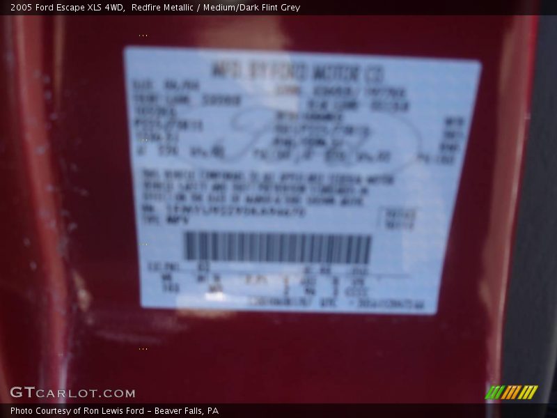 Redfire Metallic / Medium/Dark Flint Grey 2005 Ford Escape XLS 4WD