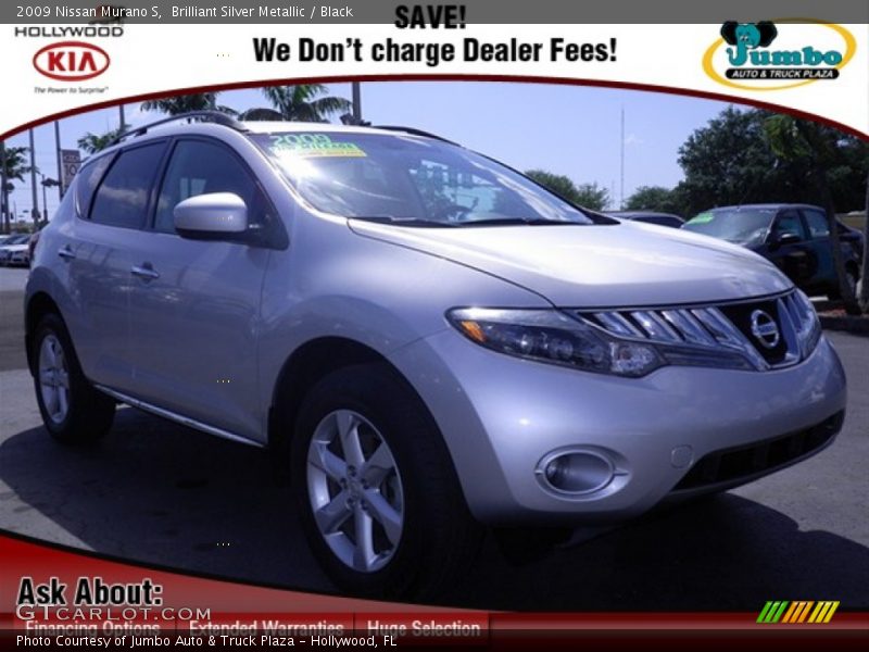 Brilliant Silver Metallic / Black 2009 Nissan Murano S