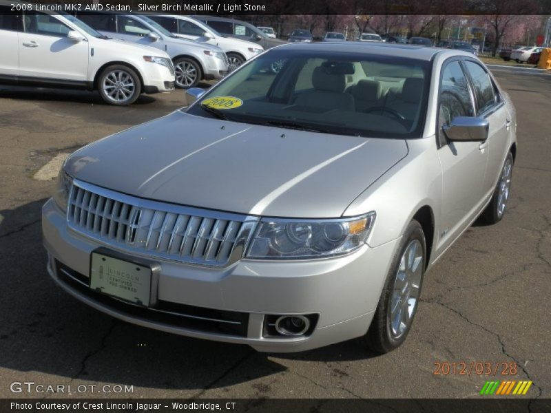 Silver Birch Metallic / Light Stone 2008 Lincoln MKZ AWD Sedan