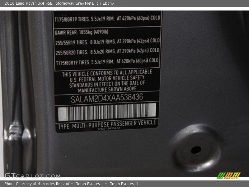Stornoway Grey Metallic / Ebony 2010 Land Rover LR4 HSE