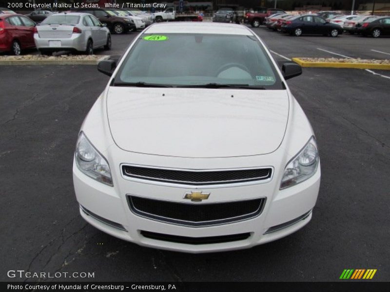 White / Titanium Gray 2008 Chevrolet Malibu LS Sedan