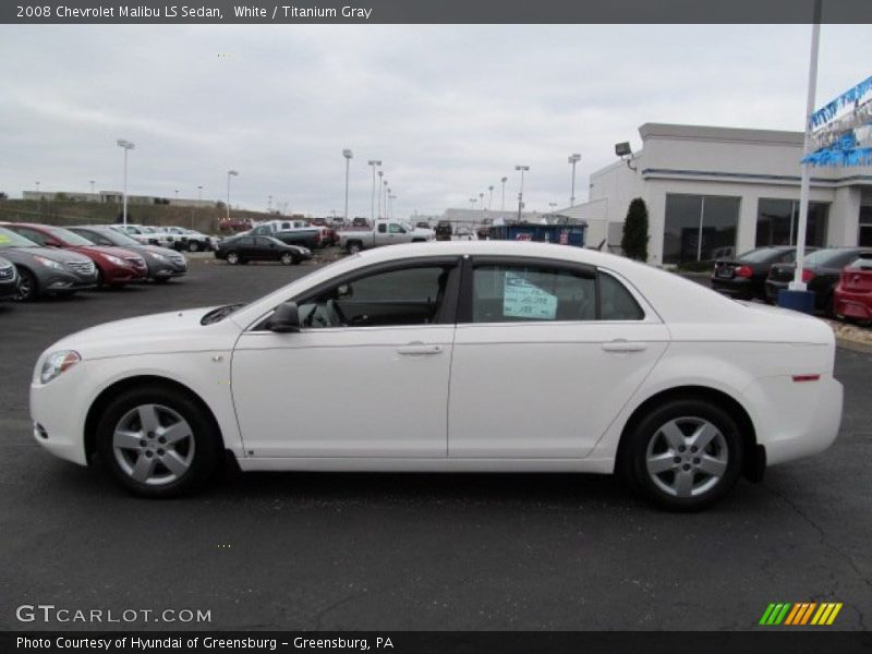 White / Titanium Gray 2008 Chevrolet Malibu LS Sedan
