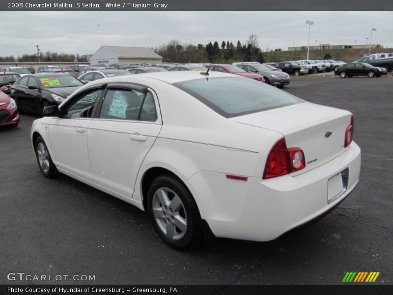 White / Titanium Gray 2008 Chevrolet Malibu LS Sedan