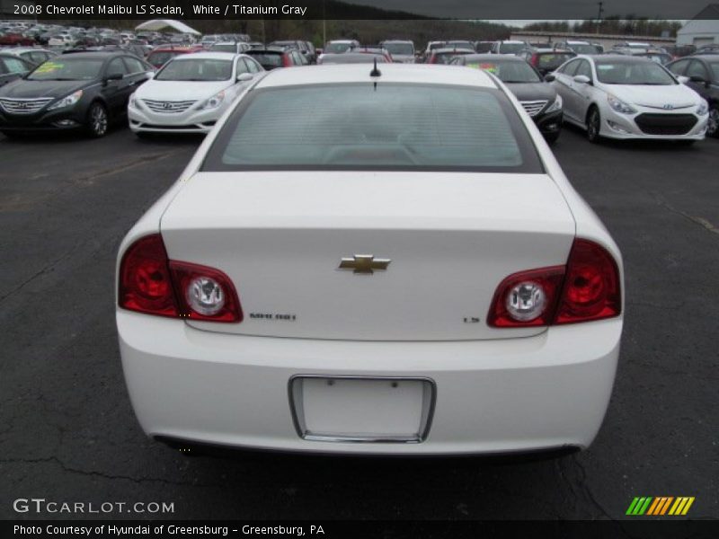 White / Titanium Gray 2008 Chevrolet Malibu LS Sedan