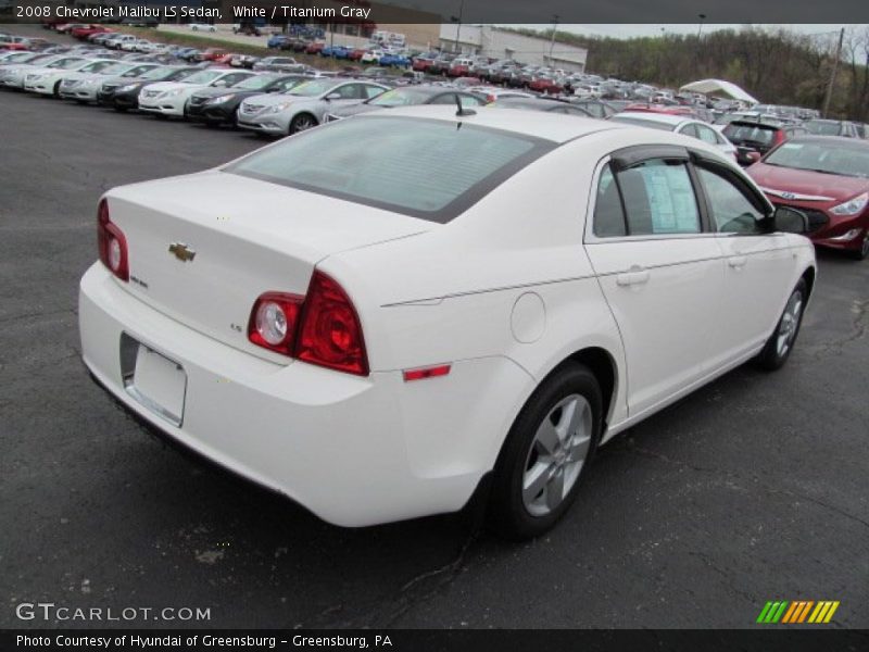 White / Titanium Gray 2008 Chevrolet Malibu LS Sedan