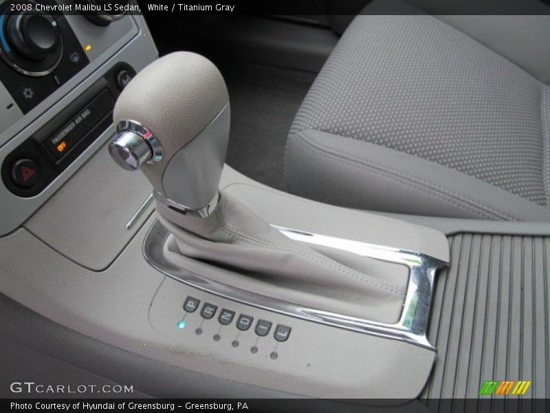 White / Titanium Gray 2008 Chevrolet Malibu LS Sedan