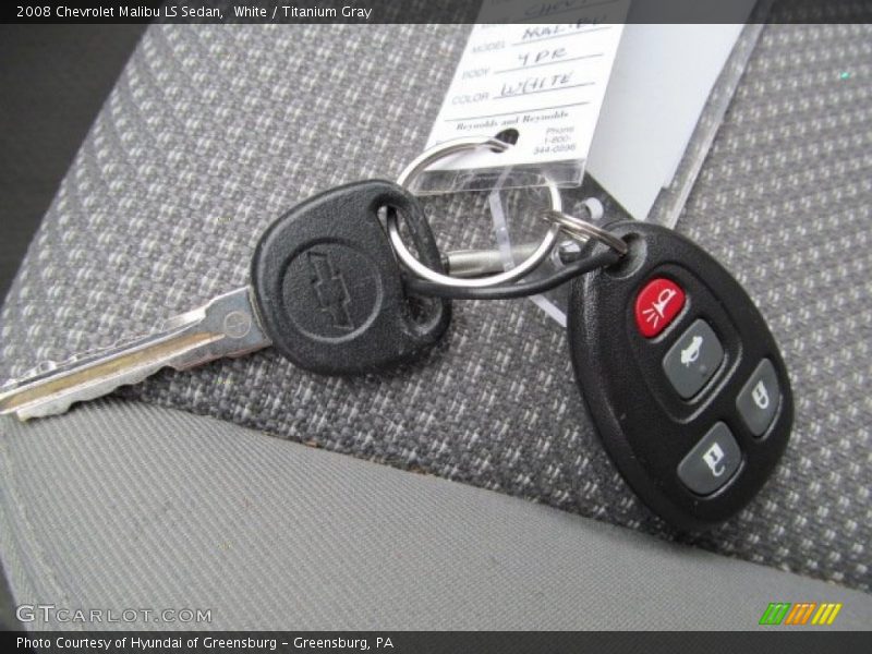 White / Titanium Gray 2008 Chevrolet Malibu LS Sedan