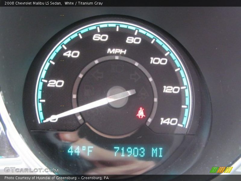 White / Titanium Gray 2008 Chevrolet Malibu LS Sedan