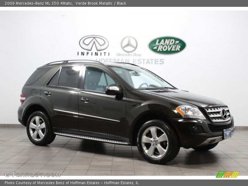 Verde Brook Metallic / Black 2009 Mercedes-Benz ML 350 4Matic