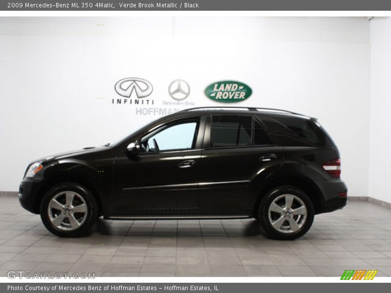 Verde Brook Metallic / Black 2009 Mercedes-Benz ML 350 4Matic