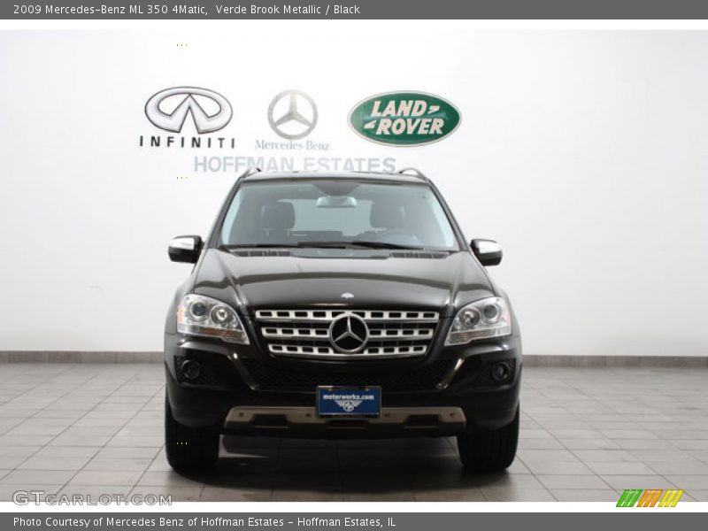 Verde Brook Metallic / Black 2009 Mercedes-Benz ML 350 4Matic