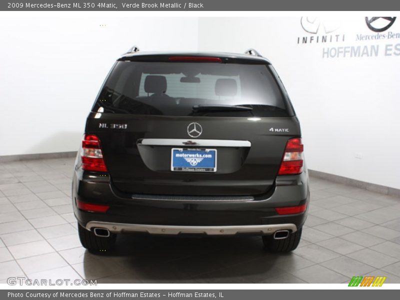 Verde Brook Metallic / Black 2009 Mercedes-Benz ML 350 4Matic
