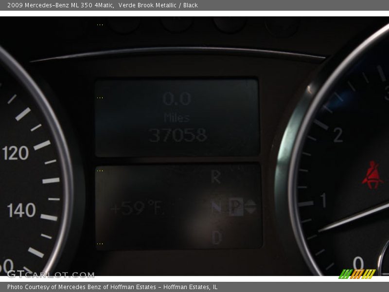 Verde Brook Metallic / Black 2009 Mercedes-Benz ML 350 4Matic