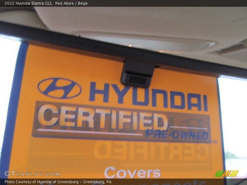 Red Allure / Beige 2012 Hyundai Elantra GLS